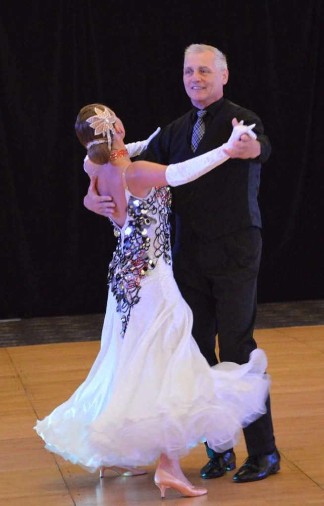 Author and partner dancing at 2016 Atlanta Ballroom Challenge. 